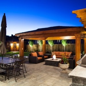 backyard fireplace