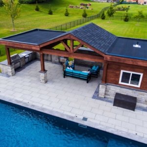 modern pool house