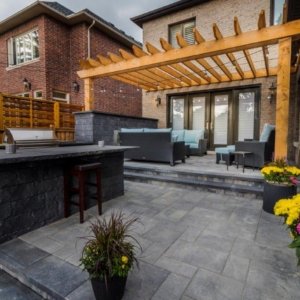 stone wood cabana
